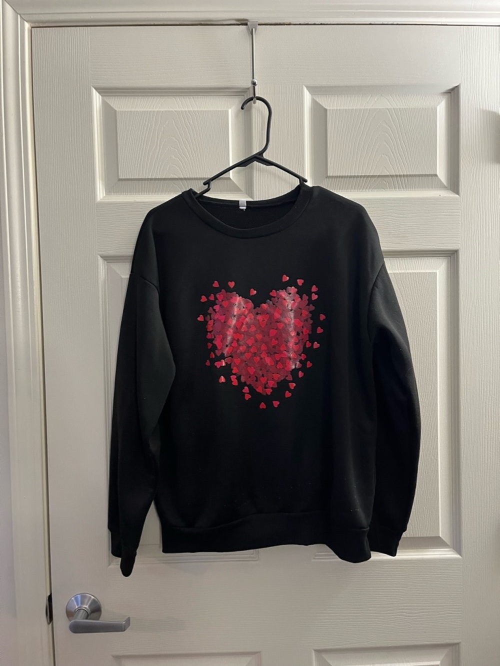 Black Heart Graphic Sweatshirt - Red Heart Design